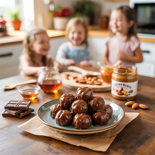 3-Ingredient Chocolate Almond Butter Bites